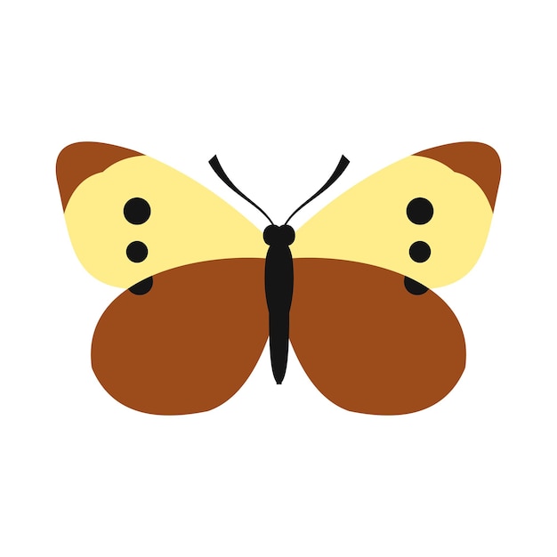 Vector kleurrijk vlinderpictogram in platte stijl op een witte achtergrond