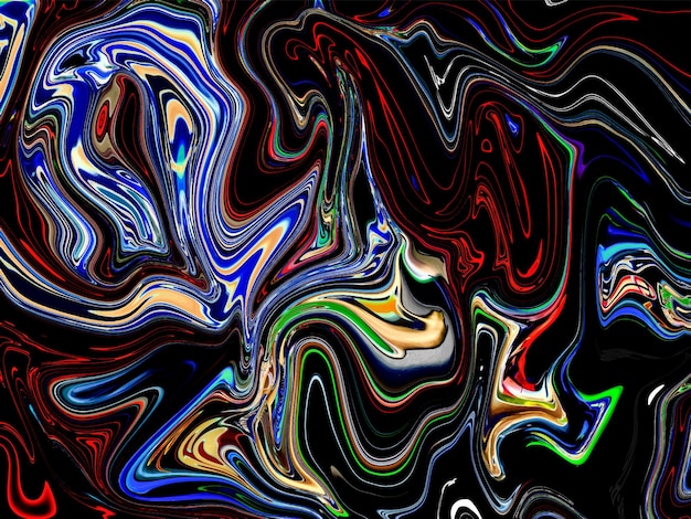 Kleurrijk Vloeibaar Achtergrondontwerp Vloeistof schilderij abstracte textureaet techniekBlauw en goud