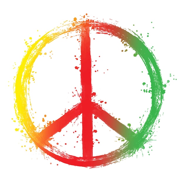 Vector kleurrijk vredessymbool teken aquarel