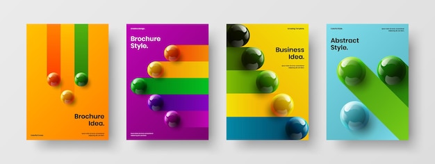 Kleurrijke 3D bollen poster illustratie bundel