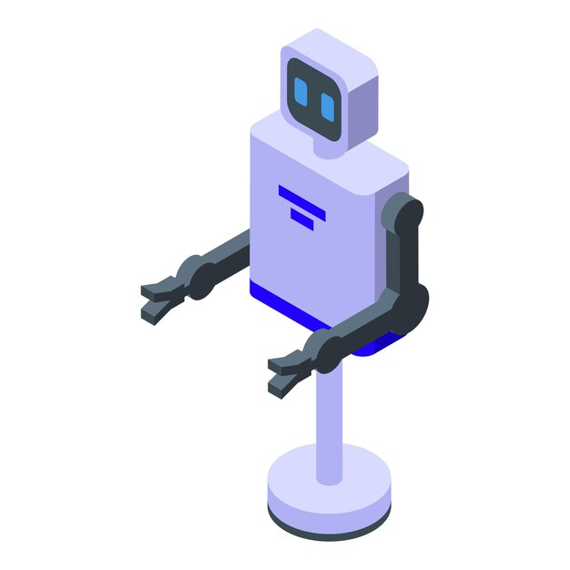 Kleurrijke 3D-isometrische illustratie van een vriendelijke robot met een modern ontwerp