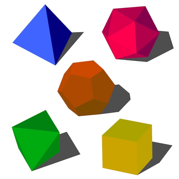 Kleurrijke 3D-vector geometrische vormen