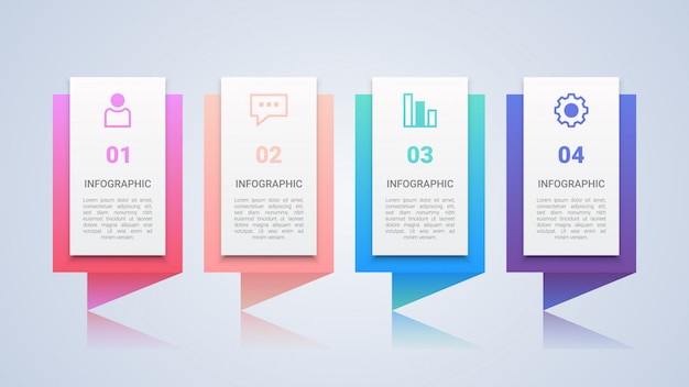 Kleurrijke 4 stappen infographic sjabloon