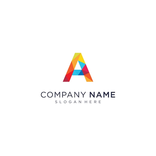 Kleurrijke A-letter logo-technologie