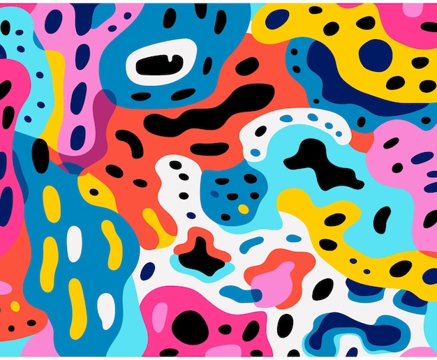 Kleurrijke abstracte achtergrondillustratie Animalier gedurfde kleurenblobs Vloeiende texturen Divers