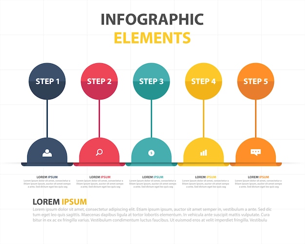 Kleurrijke abstracte business infographic template