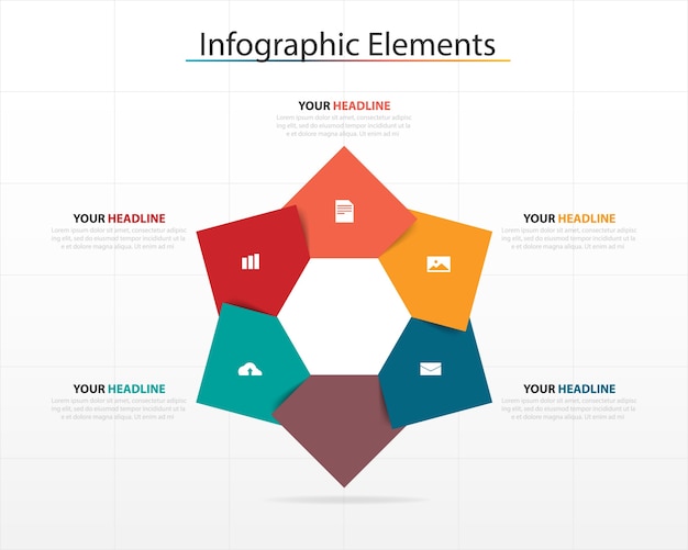 Vector kleurrijke abstracte business infographic template
