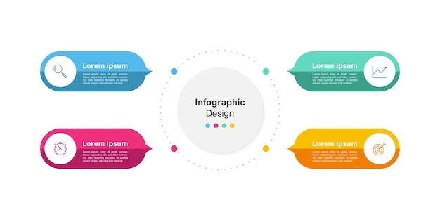 Kleurrijke abstracte business infographic template