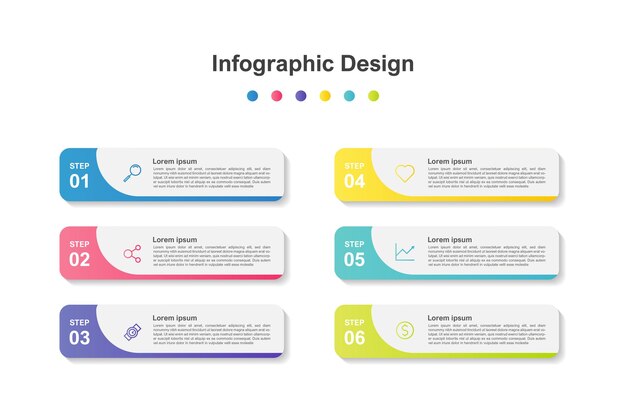 Kleurrijke abstracte business infographic template