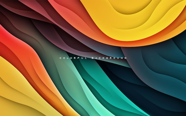 Kleurrijke abstracte golvende dimensie achtergrond gradiënt getextureerde lagen