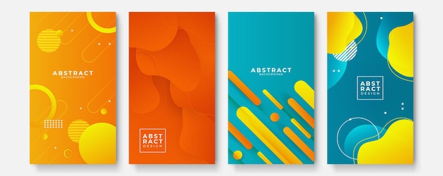 Kleurrijke abstracte sjablonen als achtergrond met geometrische dan-golfvormen. Toekomstig geometrisch ontwerp. Verzameling van sjablonen voor brochures, posters, covers, notebooks, tijdschriften, banners, flyers en kaarten.