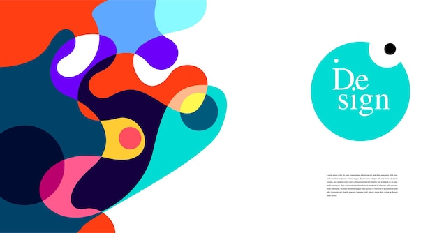 Kleurrijke abstracte spandoeksjabloon met dummy-tekst voor webdesign-bestemmingspagina en afdrukmateriaal