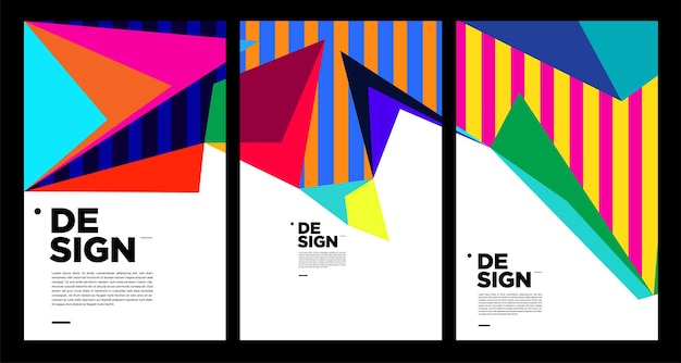 Kleurrijke abstracte spandoeksjabloon met dummy-tekst voor webdesign Bestemmingspagina social media-verhaal en afdrukmateriaal
