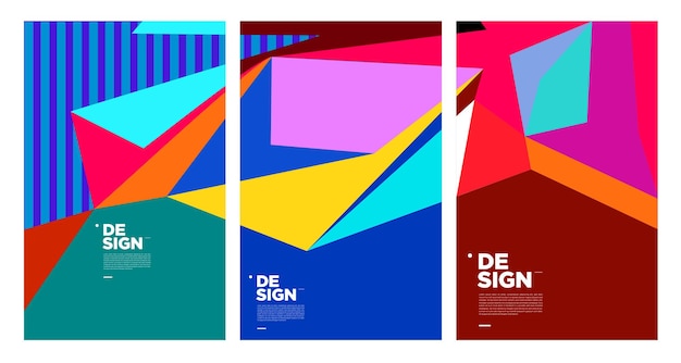 Kleurrijke abstracte spandoeksjabloon met dummy-tekst voor webdesign Bestemmingspagina social media-verhaal en afdrukmateriaal