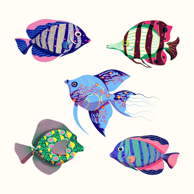 Kleurrijke abstracte vis vectorillustratie