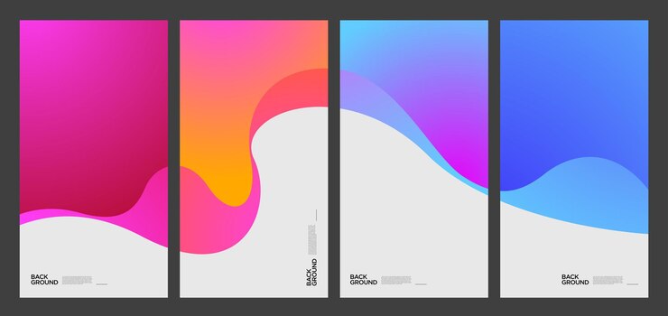Kleurrijke abstracte vloeibare en vloeiende vorm voor banner- en brochureontwerp