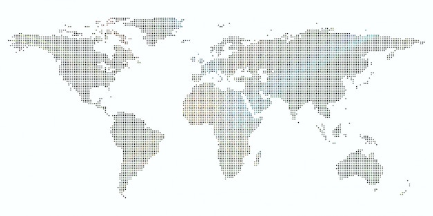 Kleurrijke achtergrond met gestippelde wereldkaart