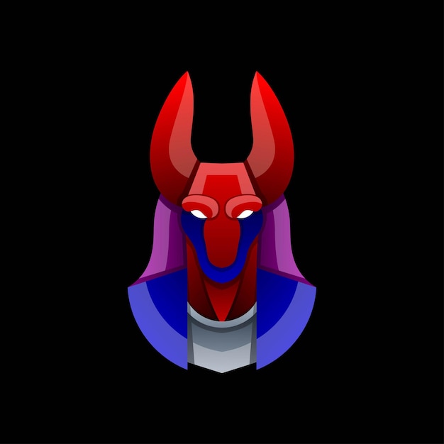 Kleurrijke anubis logo ontwerp sjabloon