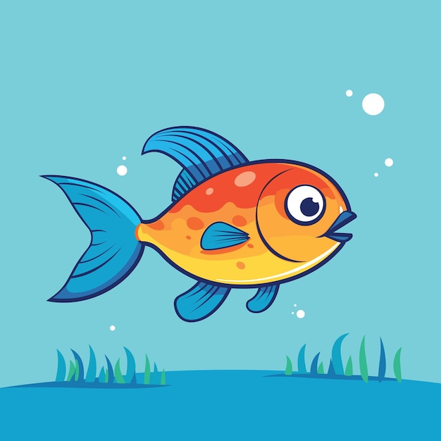 Vector kleurrijke aquarium vissen eenvoudige vector icoon illustratie voor dynamische ontwerpprojecten