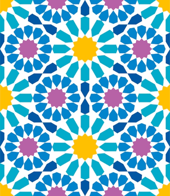 Kleurrijke Arabische geometrische sieraad. Naadloos patroon