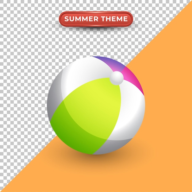 Kleurrijke ballen met zomerthema en transparante achtergrond