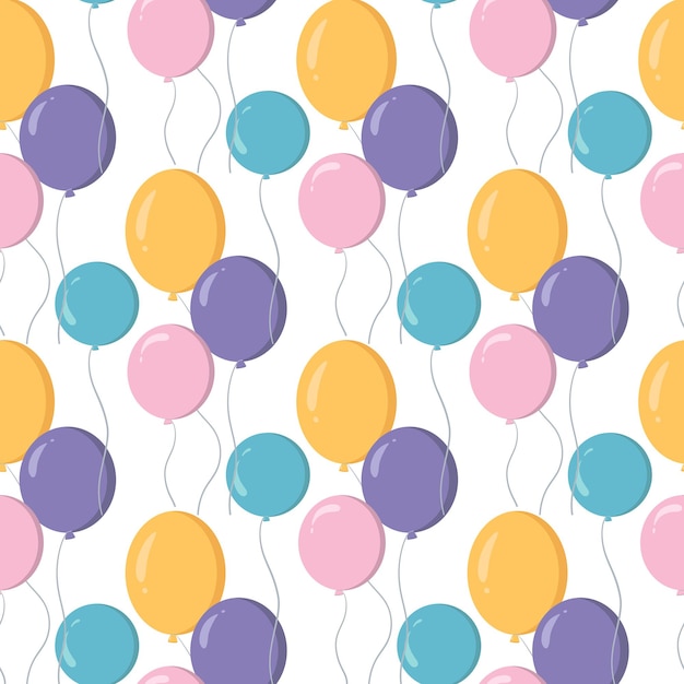 Vector kleurrijke ballon naadloze patroon geïsoleerd op een witte achtergrond. inpakpapier, textielontwerp.