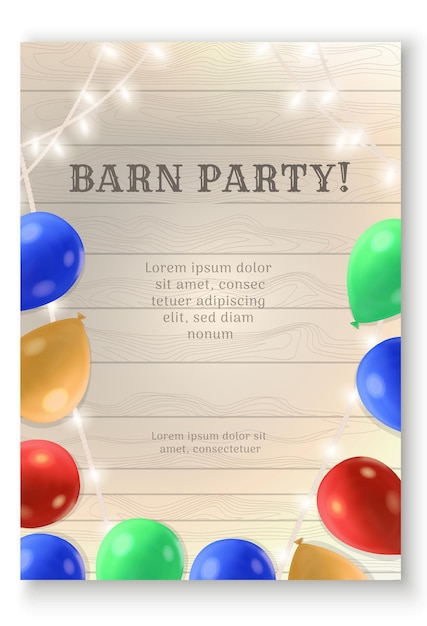 Vector kleurrijke ballonnen feest flyer ontwerp