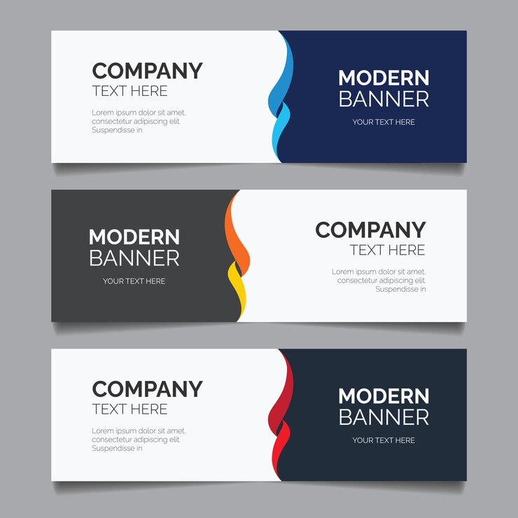 Vector kleurrijke bannerontwerpen met abstracte vormen