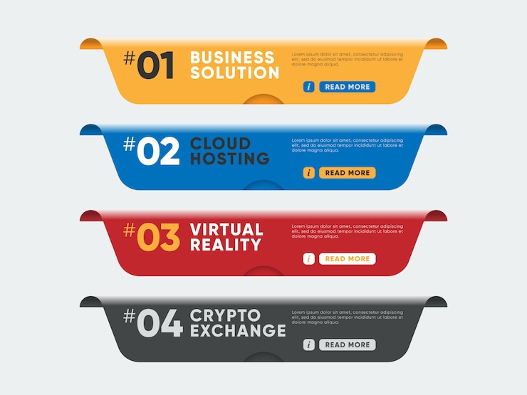 Vector kleurrijke banners voor website