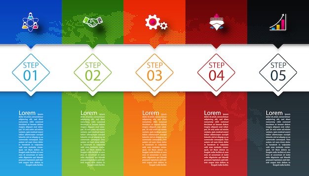 Kleurrijke bars met zakelijke pictogram infographics.