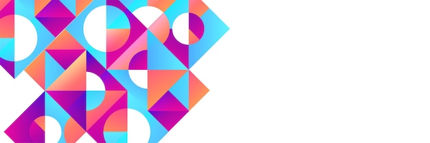 Kleurrijke bauhaus geometrische Memphis abstracte brede banner achtergrond. Vector abstract grafisch ontwerp banner patroon achtergrond sjabloon.