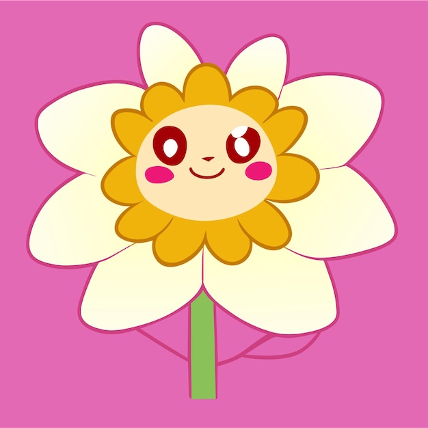 Kleurrijke bloem bloementuin hand getekende cartoon sticker pictogram concept geïsoleerde illustratie