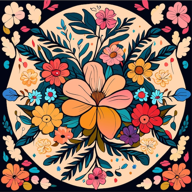 Kleurrijke bloem bloementuin hand getekende cartoon sticker pictogram concept geïsoleerde illustratie