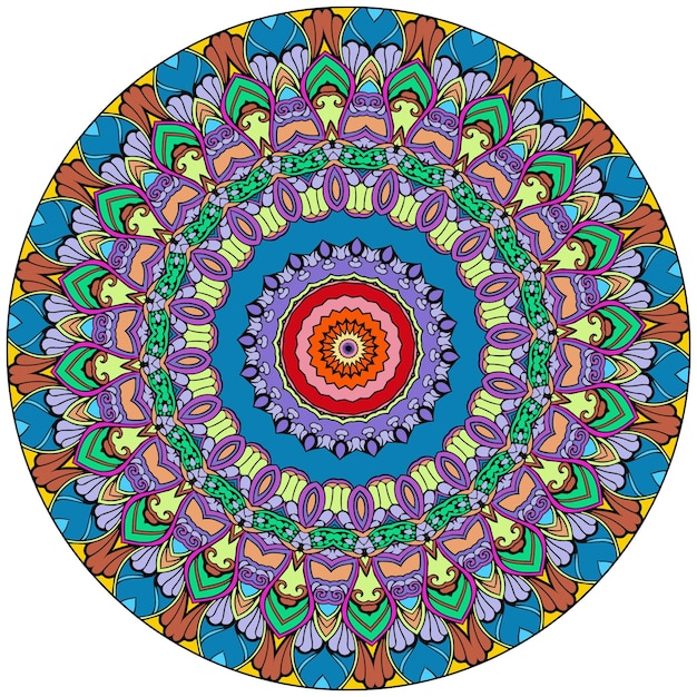 Kleurrijke bloem Mandala Vintage decoratieve elementen Oosterse patroon