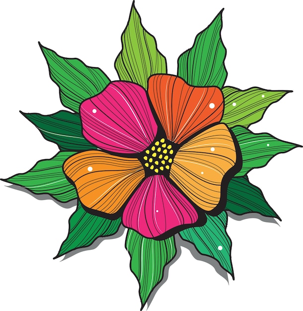 Vector kleurrijke bloem vector afbeelding geïsoleerd op transparante achtergrond