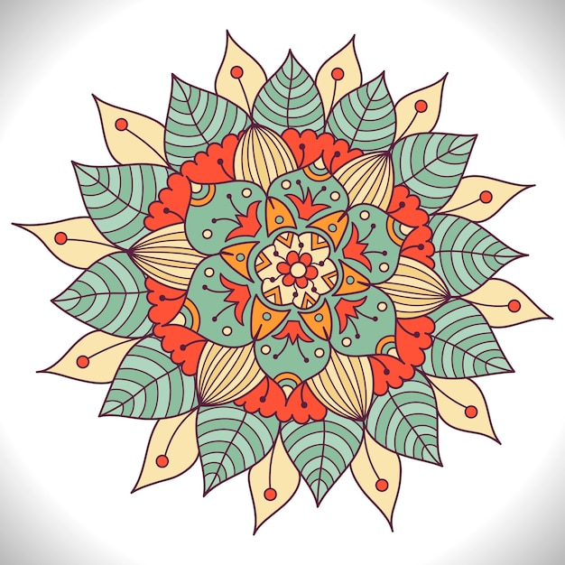 Kleurrijke bloemen mandala.