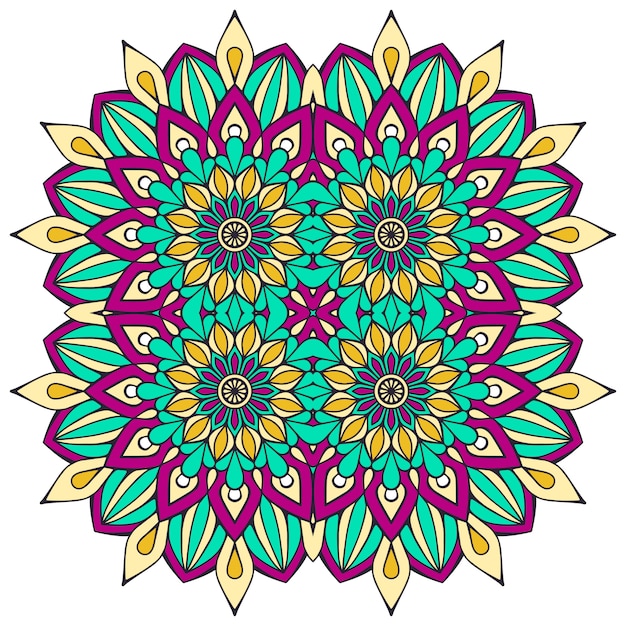 Vector kleurrijke bloemen mandala