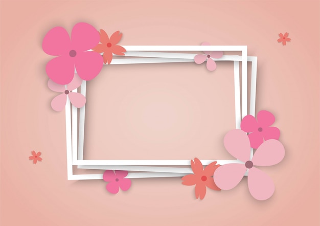 Kleurrijke bloemen met vierkant frame