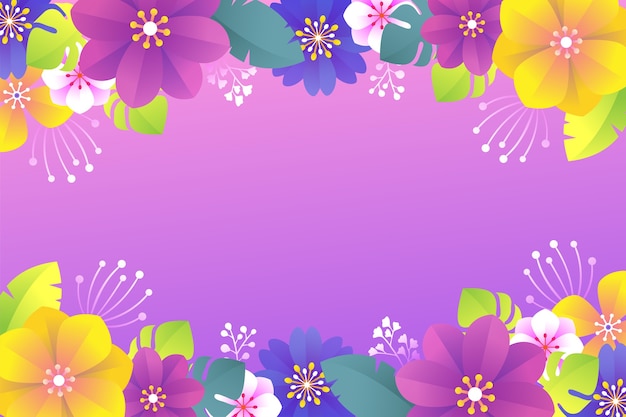 Kleurrijke bloemenachtergrond met vlak ontwerp