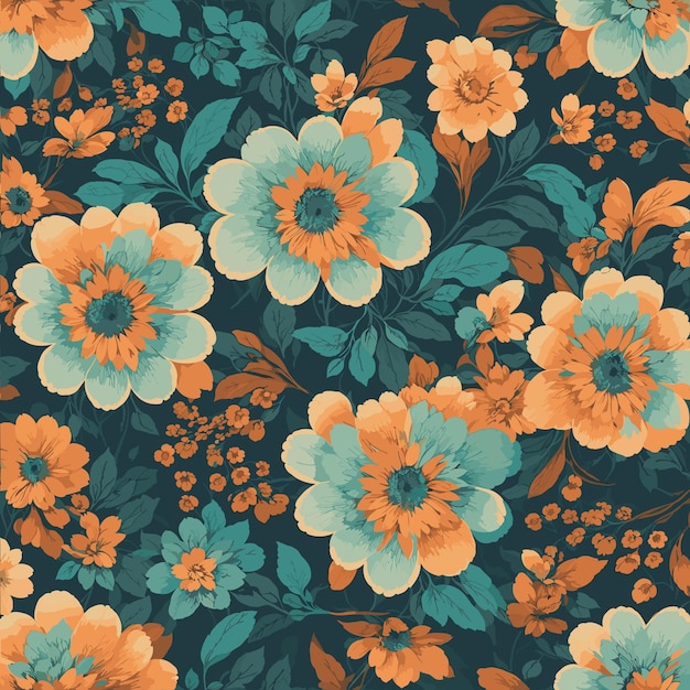 Kleurrijke bloemenprint achtergrond Naadloos bloemmotief met helder kleurrijk bloemenpatroon