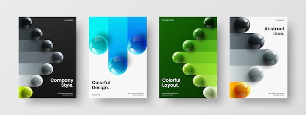 Kleurrijke briefkaart A4 ontwerp vector concept bundel