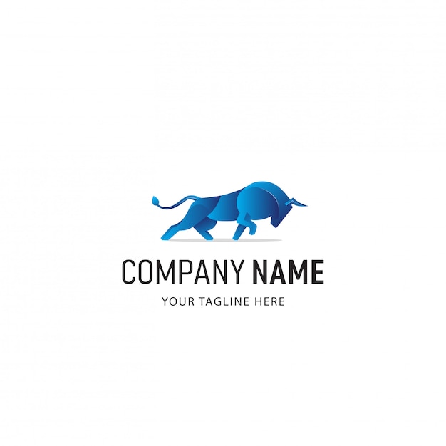 Kleurrijke Bull Logo Design. Gradient Style Animal-logo