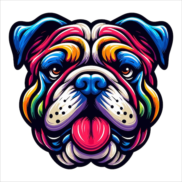 Kleurrijke Bulldog hoofd vector