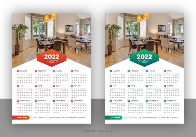 Kleurrijke business wall kalender ontwerp sjabloon
