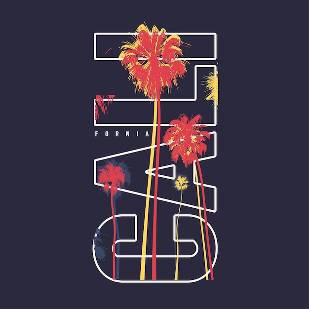 Vector kleurrijke californische vector t-shirt ontwerp poster afdruk