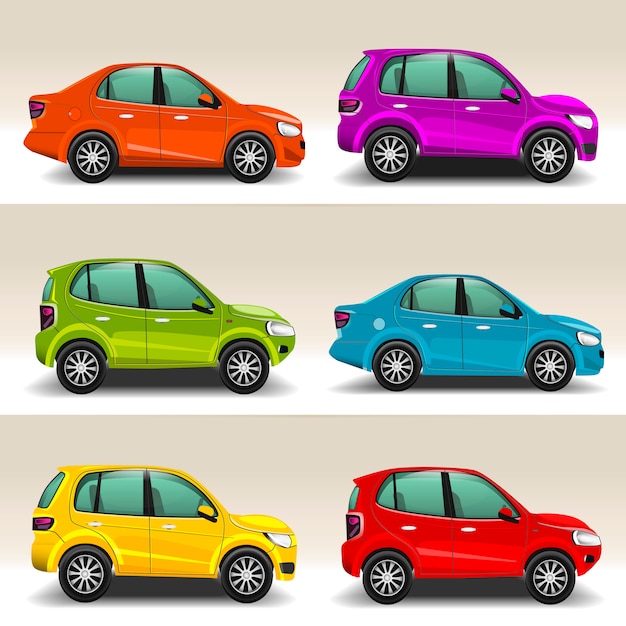 Kleurrijke cartoon auto's illustratie