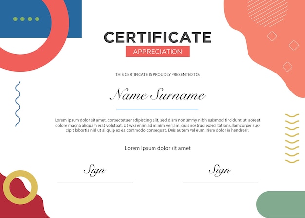 Vector kleurrijke certificaat sjabloon