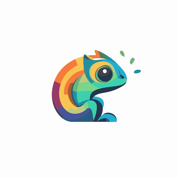 Kleurrijke Chameleon Logo Design Template Vector Illustratie