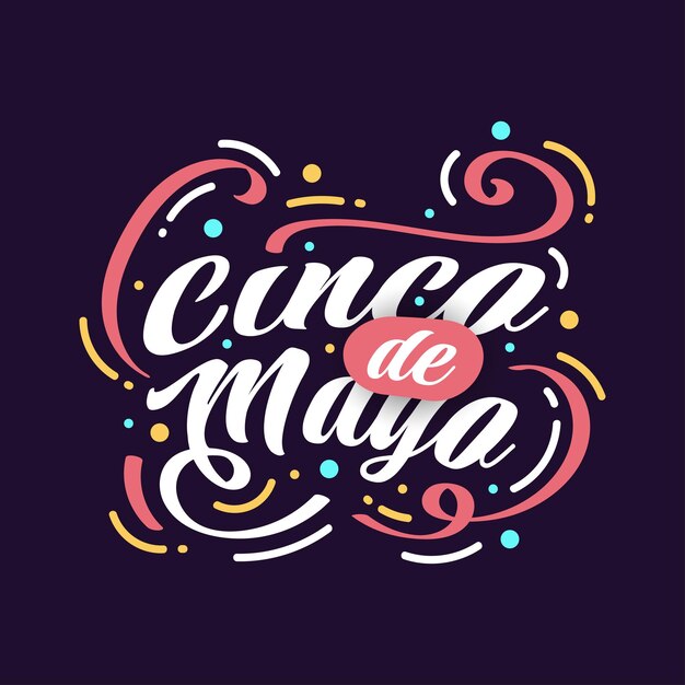 Kleurrijke Cinco de Mayo-letters kunnen worden gebruikt voor bannerposters en wenskaarten