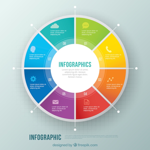 Kleurrijke cirkel infographic